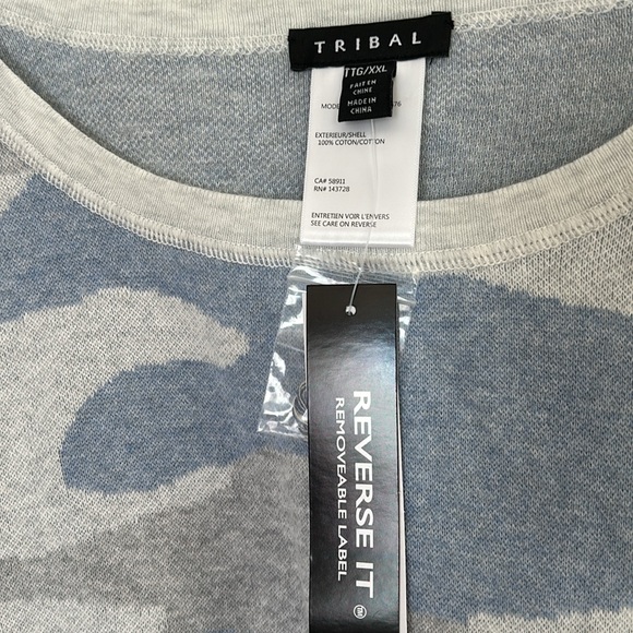 NWT Tribal Soft Cotton REVERSIBLE Sweater - Picture 4 of 7